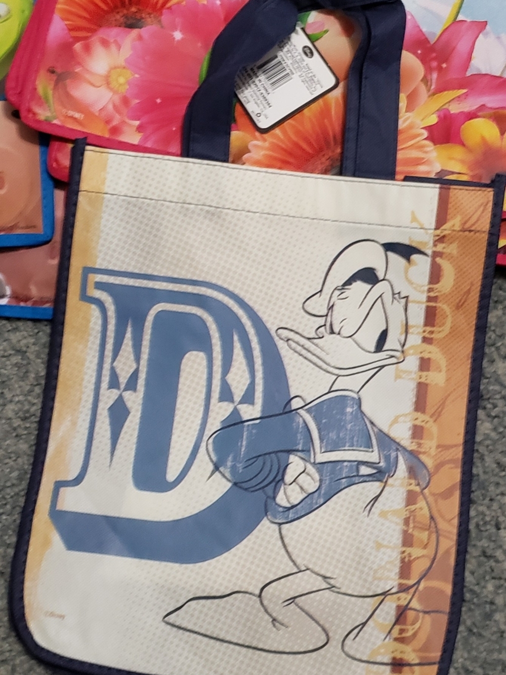 NWT - Disney Donald Duck Navy and Cream Tote with Orange Accent 13x10.5x4.5